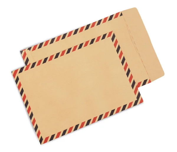 Envelopes Castanhos Isolados Sobre Fundo Branco — Fotografia de Stock