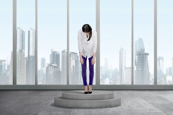 Mujer Negocios Asiática Con Expresión Triste Estresada Oficina —  Fotos de Stock