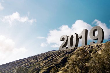 2019 hilltops üzerinde. Mutlu yeni yıl 2019