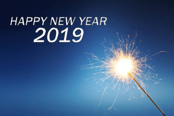 Palos Con Chispas Saludo Año Nuevo Sobre Fondo Color Feliz — Foto de Stock