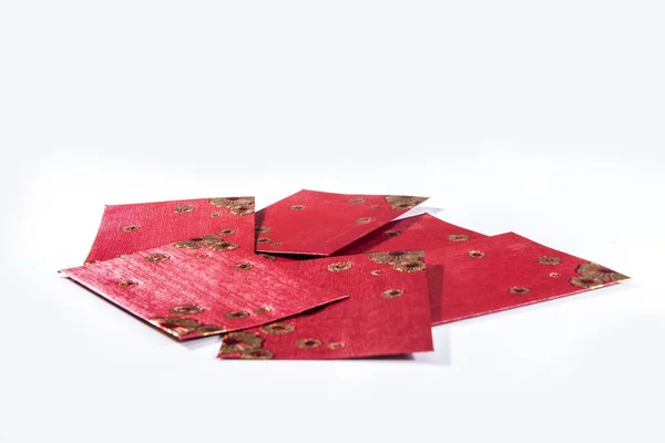 Enveloppes Angpao Rouge Sur Fond Blanc — Photo