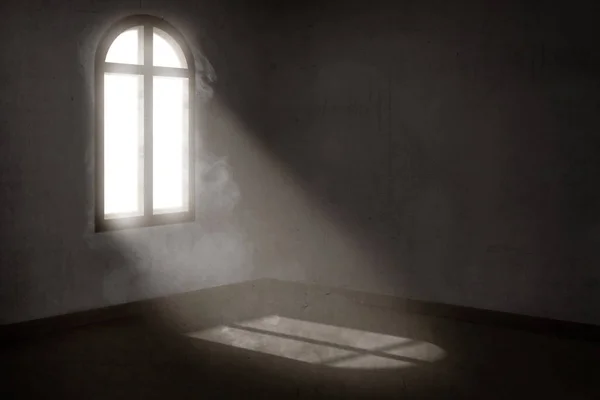 Karanlık Oda Aydınlatıcı Windows Dışında Gelen Işık — Stok fotoğraf