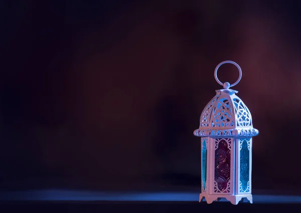 Arabska Lampa Pięknym Światłem Islamski Obraz Koncepcyjny Ramadan — Zdjęcie stockowe