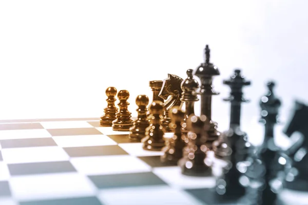 Hela gruppen av svart schackpjäs — Stockfoto