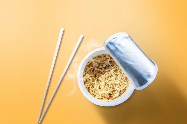 Instant cup noodle with chopstick — Stock Photo, Image