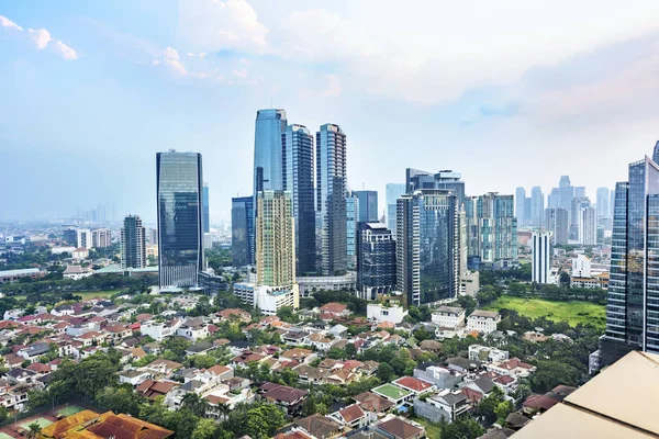 Jakarta city skyline with urban skyscrapers in the afternoon — Stock Photo, Image