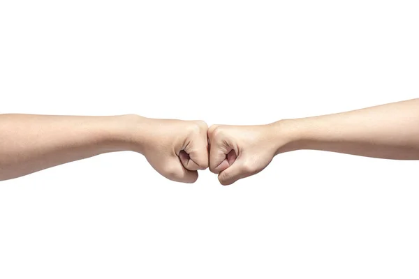 Hands of two men pumping their fists — Stock Photo, Image