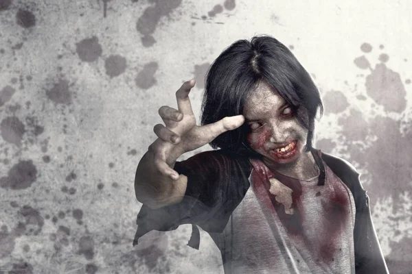 Scary zombies with blood and wound on his body walking on the ur — Stock Photo, Image