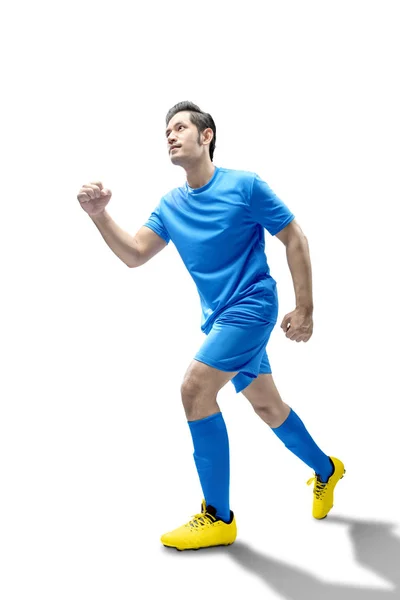 Asiático jogador de futebol homem correndo — Fotografia de Stock