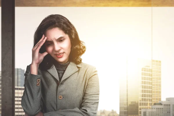 Asian Businesswoman Feeling Depressed Failing Workplace — Stock Photo, Image