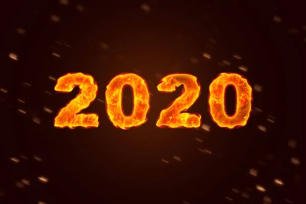 2020 on fire with a colored background