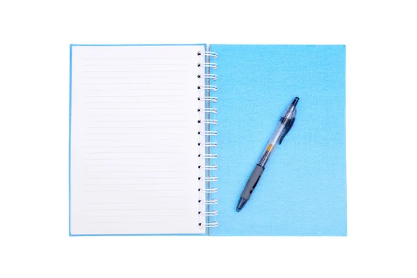 Cuaderno Con Pluma Aislada Sobre Fondo Blanco — Foto de Stock