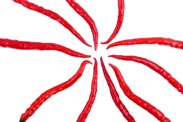 Свежий Красный Чили Изолированы Белом Фоне — стоковое фото