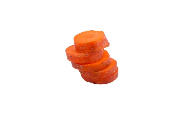 Slices Carrot Isolated White Background — Stock Photo, Image