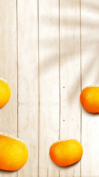 Oranges Wooden Table Background Stories Template Summer — Stock Photo, Image