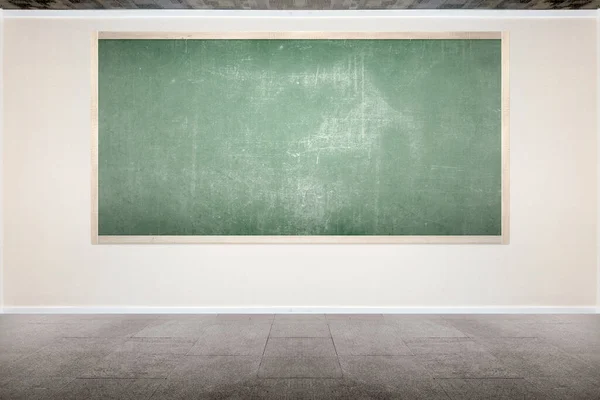 Chalkboard Dentro Sala Aula Com Fundo Parede Branca — Fotografia de Stock