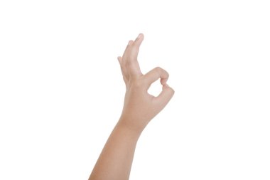 El hareketi beyaz arka planda izole edildi. Solak günü