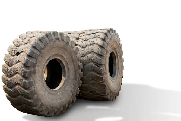 Old Tractor Tire Isolated White Background — Stock Photo, Image