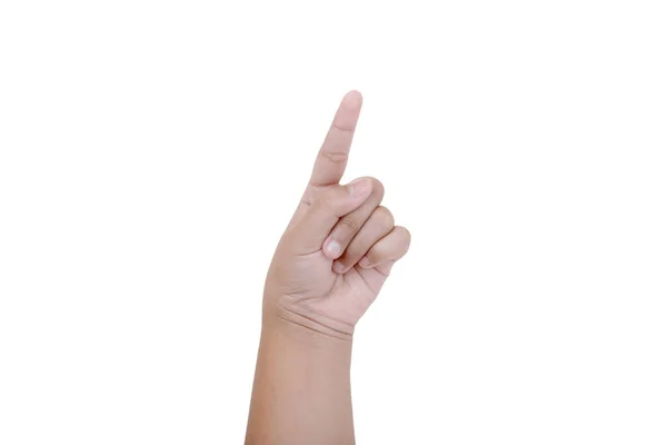 Die Geste Der Hand Isoliert Über Weißem Hintergrund Linkshänder Tag — Stockfoto