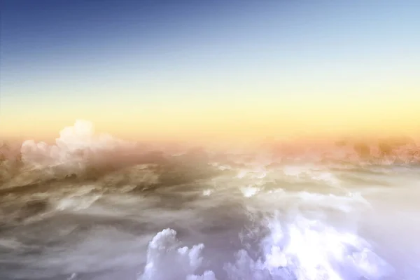 Хмарні Пейзажі Сонячним Світлом Фоні Блакитного Неба — стокове фото