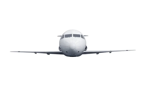 Vliegtuig Geïsoleerd Boven Witte Achtergrond — Stockfoto