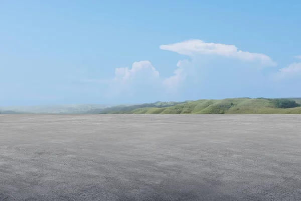 Vliegtuig Start Landingsbaan Met Uitzicht Blauwe Lucht Achtergrond — Stockfoto