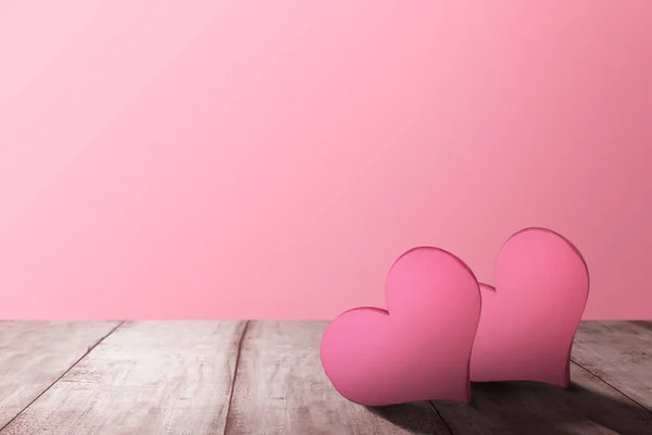 Pink Heart Table Breast Cancer Awareness — Stock Photo, Image