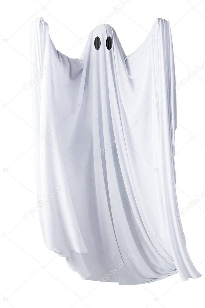 White ghost isolated over white background