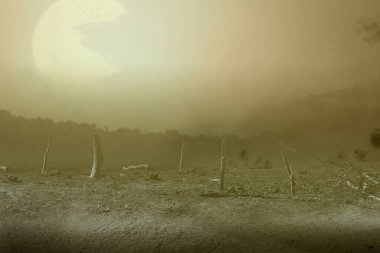 Dramatik sahne arkaplanı olan alan