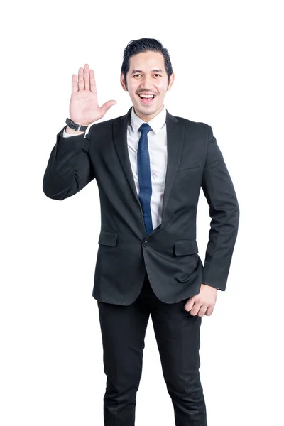 Asian Businessman Hand Gesture Isolated White Background — Stock Photo, Image