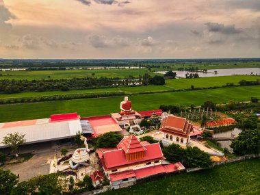 Chachoengsao / Tayland / 4 Eylül 2020: Wat Udom Mongkol, bu tapınak Luang Por Ottam 'ın son tapınağıdır. Wat Wang Wiwekaram Sangkhla Buri 'nin baş rahibi..