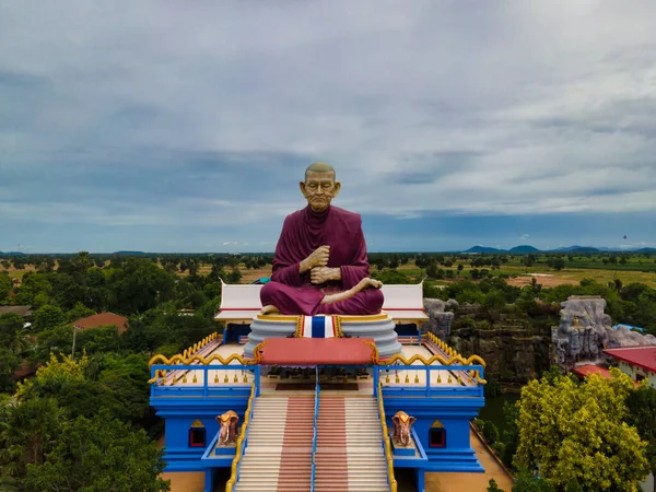 Kanchanaburi Tailândia Agosto 2020 Wat Long Ruea Templo Com Maior — Fotografia de Stock