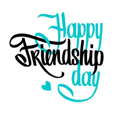 Mutlu Dostluk Günü vektör el fırça harfleri. Bayrak, poster, tebrik kartı ve parti davetiyesi için el yazısı. Düz Vektör İllüstrasyonu.