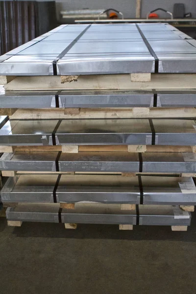 Galvanized Steel Sheets Packs Stock — Stock Photo, Image