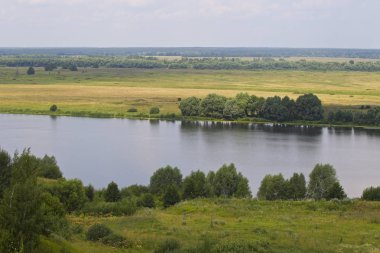 Görünüm Oka Nehri yakınlarında Konstantinovo Köyü, Ryazan bölgesi, Rusya Federasyonu