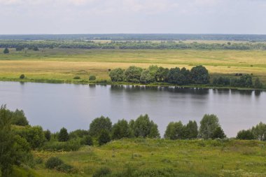 Görünüm Oka Nehri yakınlarında Konstantinovo Köyü, Ryazan bölgesi, Rusya Federasyonu