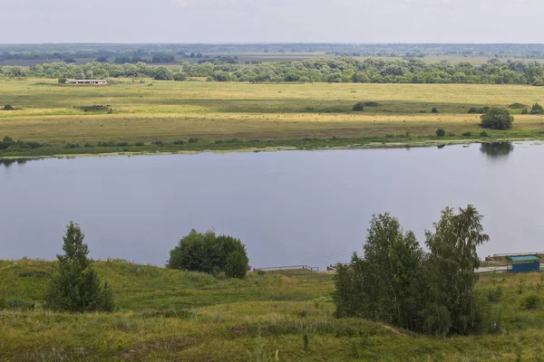 Uitzicht Rivier Oka Buurt Van Het Dorp Van Konstantinovo Ryazan — Stockfoto