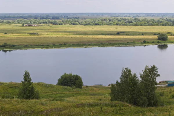 Widok Rzekę Oka Pobliżu Wsi Konstantinovo Riazaniu Regionu Rosja — Zdjęcie stockowe