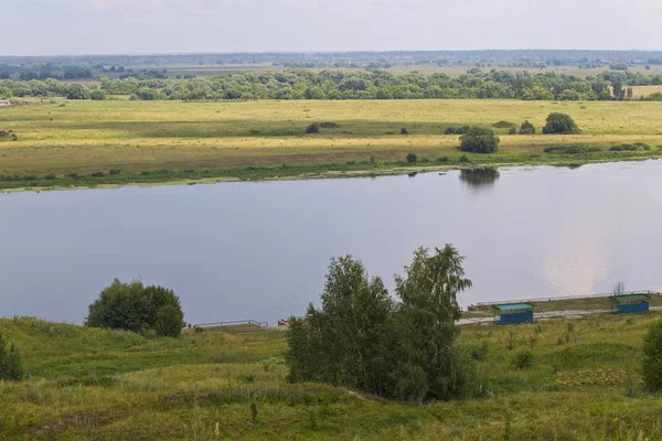 Uitzicht Rivier Oka Buurt Van Het Dorp Van Konstantinovo Ryazan — Stockfoto