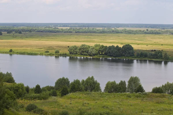 Nézd Oka Partján Közel Falu Konstantinovo Ryazan Region Oroszország — Stock Fotó