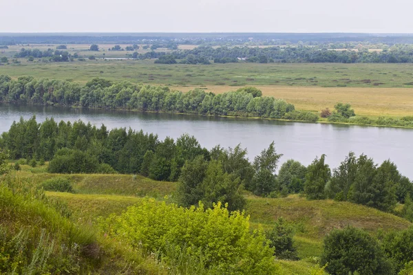 Widok Rzekę Oka Pobliżu Wsi Konstantinovo Riazaniu Regionu Rosja — Zdjęcie stockowe