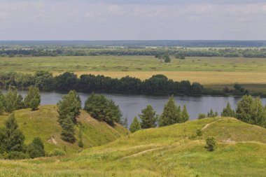 Görünüm Oka Nehri yakınlarında Konstantinovo Köyü, Ryazan bölgesi, Rusya Federasyonu