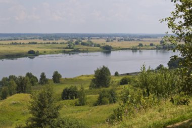 Görünüm Oka Nehri yakınlarında Konstantinovo Köyü, Ryazan bölgesi, Rusya Federasyonu