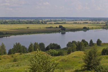 Görünüm Oka Nehri yakınlarında Konstantinovo Köyü, Ryazan bölgesi, Rusya Federasyonu