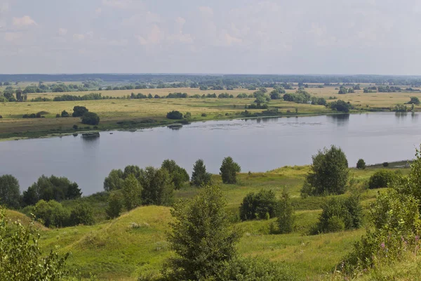 Vista Del Río Oka Cerca Del Pueblo Konstantinovo Región Ryazan —  Fotos de Stock
