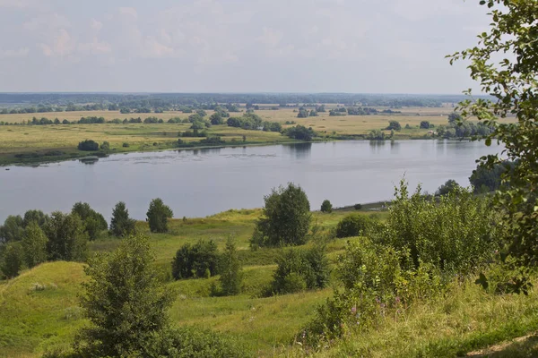 Vista Del Río Oka Cerca Del Pueblo Konstantinovo Región Ryazan —  Fotos de Stock