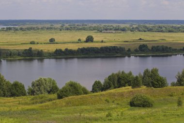 Görünüm Oka Nehri yakınlarında Konstantinovo Köyü, Ryazan bölgesi, Rusya Federasyonu