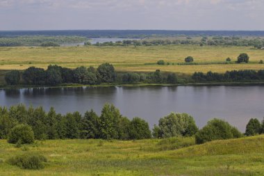 Görünüm Oka Nehri yakınlarında Konstantinovo Köyü, Ryazan bölgesi, Rusya Federasyonu