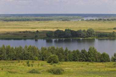 Görünüm Oka Nehri yakınlarında Konstantinovo Köyü, Ryazan bölgesi, Rusya Federasyonu