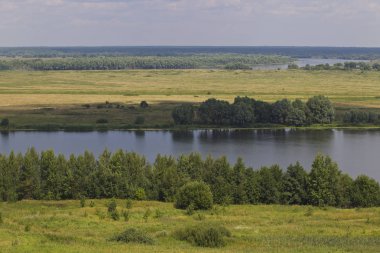 Görünüm Oka Nehri yakınlarında Konstantinovo Köyü, Ryazan bölgesi, Rusya Federasyonu